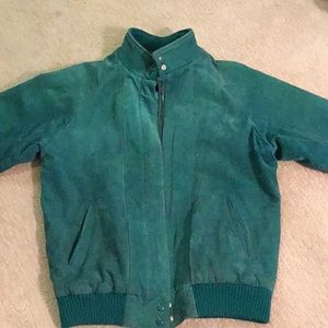 Awesome green leather Talbot's jacket